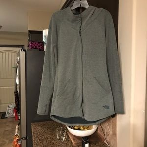 The north face green size med coat w/hood